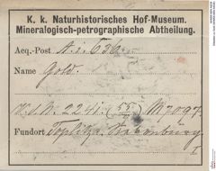 Etiketten zu Gold (NHMW-MIN-Ai636)